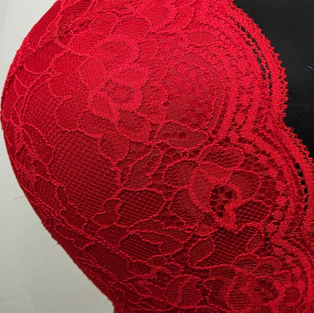 JOYSPUN Women's Red Lace Push Up Bra